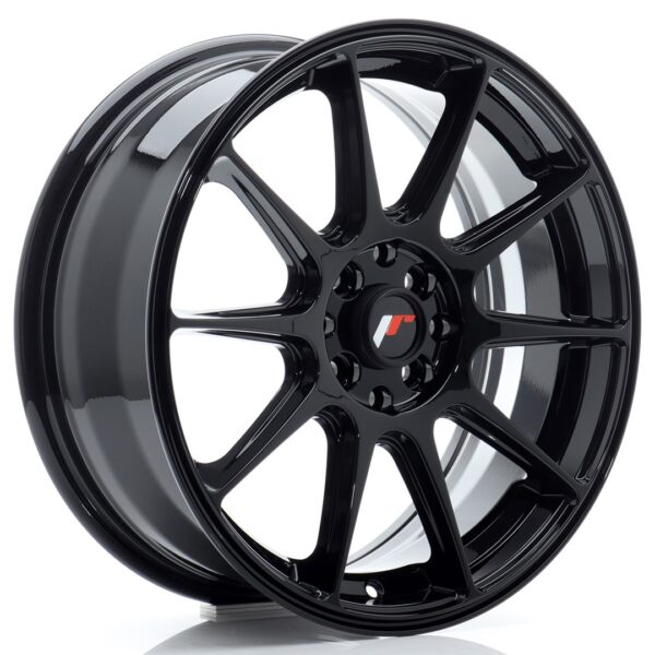 JR Wheels JR11 17x7 ET25 4x100/108 Gloss Black Alloy Wheel