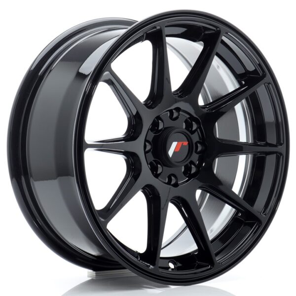 JR Wheels JR11 16x7 ET30 4x100/114 Gloss Black Alloy Wheel