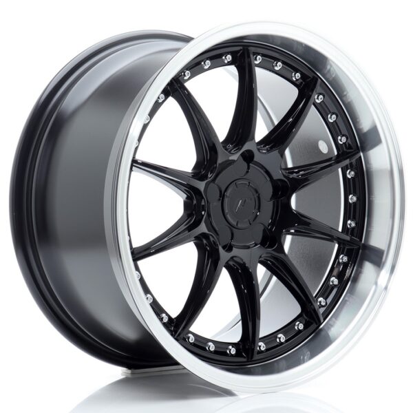 JR Wheels JR41 18x9,5 ET15-35 5H BLANK Gloss Black w/ Machined Lip Alloy Wheel