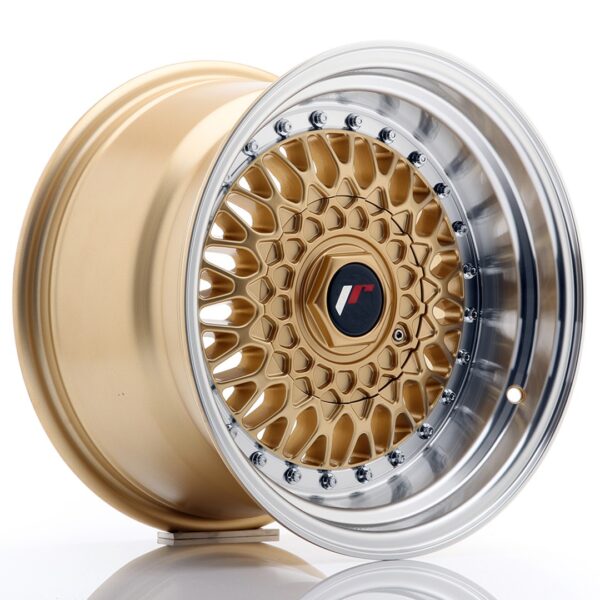 JR Wheels JR9 15x9 ET10 4x100/108 Gold w/ Machined Lip Alloy Wheel