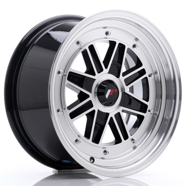 JR Wheels JR31 15x7.5 ET20 4H BLANK Gloss Black Machined Face Alloy Wheel