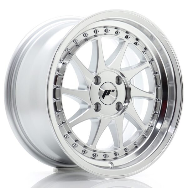 JR Wheels JR26 16x8 ET30 4x100 Silver Machined Face Alloy Wheel