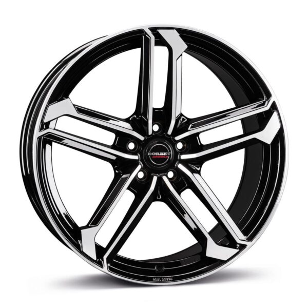 R19x8J 5X112 ET55 CB-66.6 black polished glossy