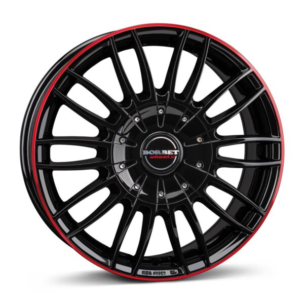 R18x7.5J 5X127 ET40 CB-71.6 black glossy red ring