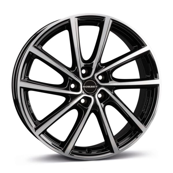 R19x7J 5X112 ET43 CB-57.1 black polished glossy
