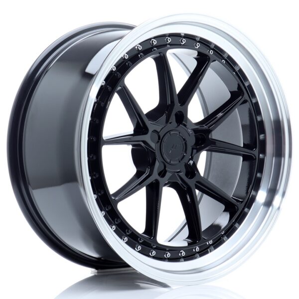 JR Wheels JR39 19x9,5 ET15-35 5H BLANK Gloss Black w/ Machined Lip Alloy Wheel