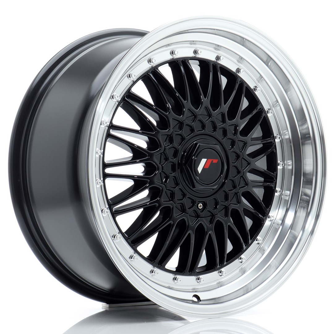 JR Wheels JR9 18x9 ET20-40 BLANK Gloss Black w/ Machined Lip Alloy Wheel