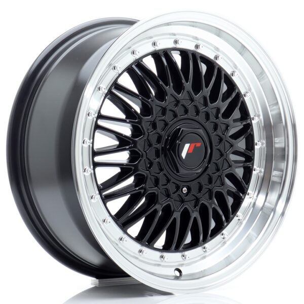 JR Wheels JR9 17x7,5 ET20-35 BLANK Gloss Black w/ Machined Lip Alloy Wheel