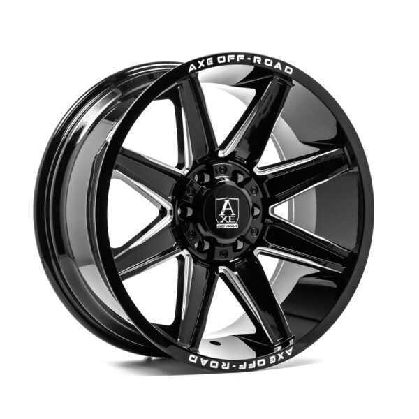 R20x9.5J 6x139.7 ET15 CB-106 GLOSS BLACK & CHAMFERED