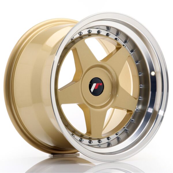 JR Wheels JR6 17x10 ET20 BLANK Gold w/ Machined Lip Alloy Wheel