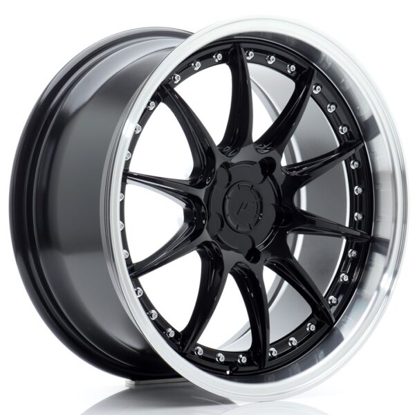 JR Wheels JR41 18x8,5 ET15-35 5H BLANK Gloss Black w/ Machined Lip Alloy Wheel