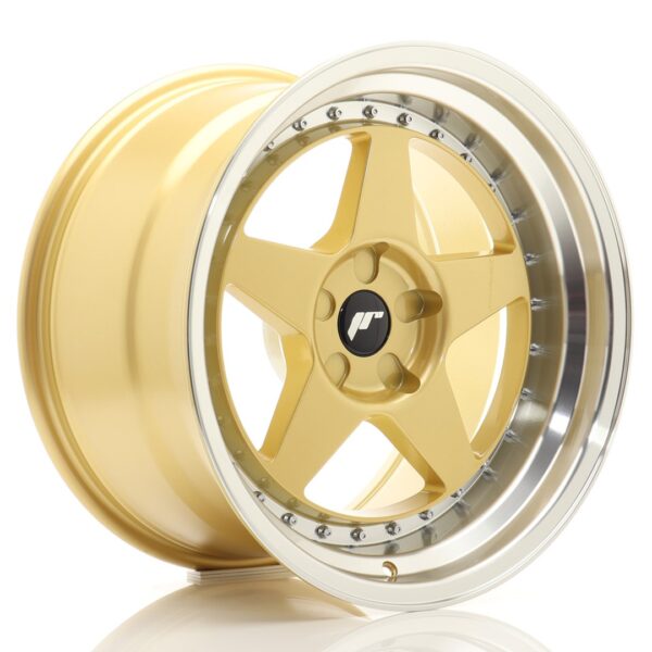 JR Wheels JR6 18x10,5 ET0-25 5H BLANK Gold w/ Machined Lip Alloy Wheel