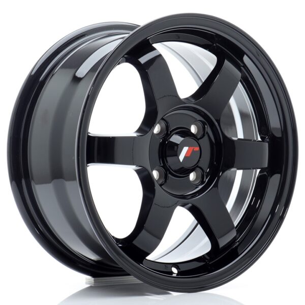 JR Wheels JR3 15x7 ET40 4x100 Gloss Black Alloy Wheel