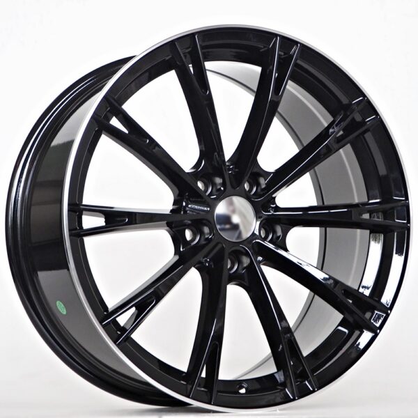 R18x8.0J 5X112 ET35 CB-66.6 Black/Lip Machined