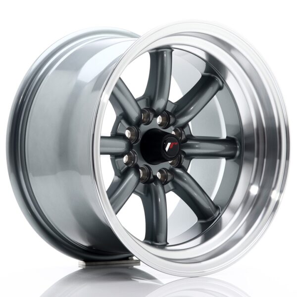 JR Wheels JR19 15x9 ET-13 4x100/114 Gun Metal w/ Machined Lip Alloy Wheel