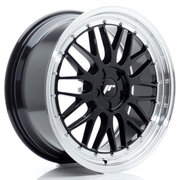 JR Wheels JR23 19x8 ET20-40 5H BLANK Gloss Black w/ Machined Lip Alloy Wheel