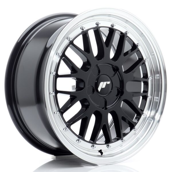 JR Wheels JR23 17x8 ET20-45 5H BLANK Gloss Black w/ Machined Lip Alloy Wheel