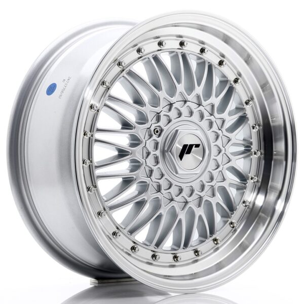 JR Wheels JR9 17x7,5 ET20-35 BLANK Silver w/ Machined Lip+Silver Rivets Alloy Wheel