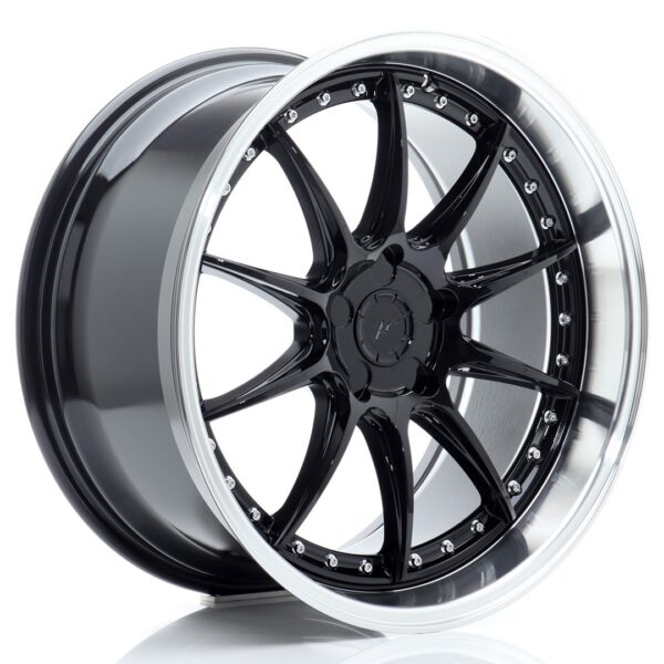 JR Wheels JR41 19x9,5 ET12-22 5H BLANK Gloss Black w/ Machined Lip Alloy Wheel