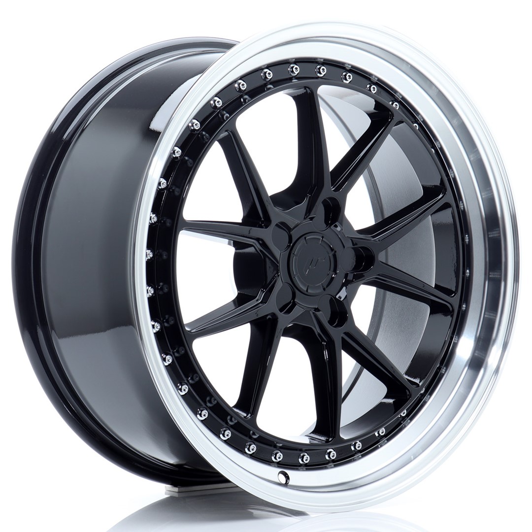 JR Wheels JR39 19x8,5 ET15-35 5H BLANK Gloss Black w/ Machined Lip Alloy Wheel
